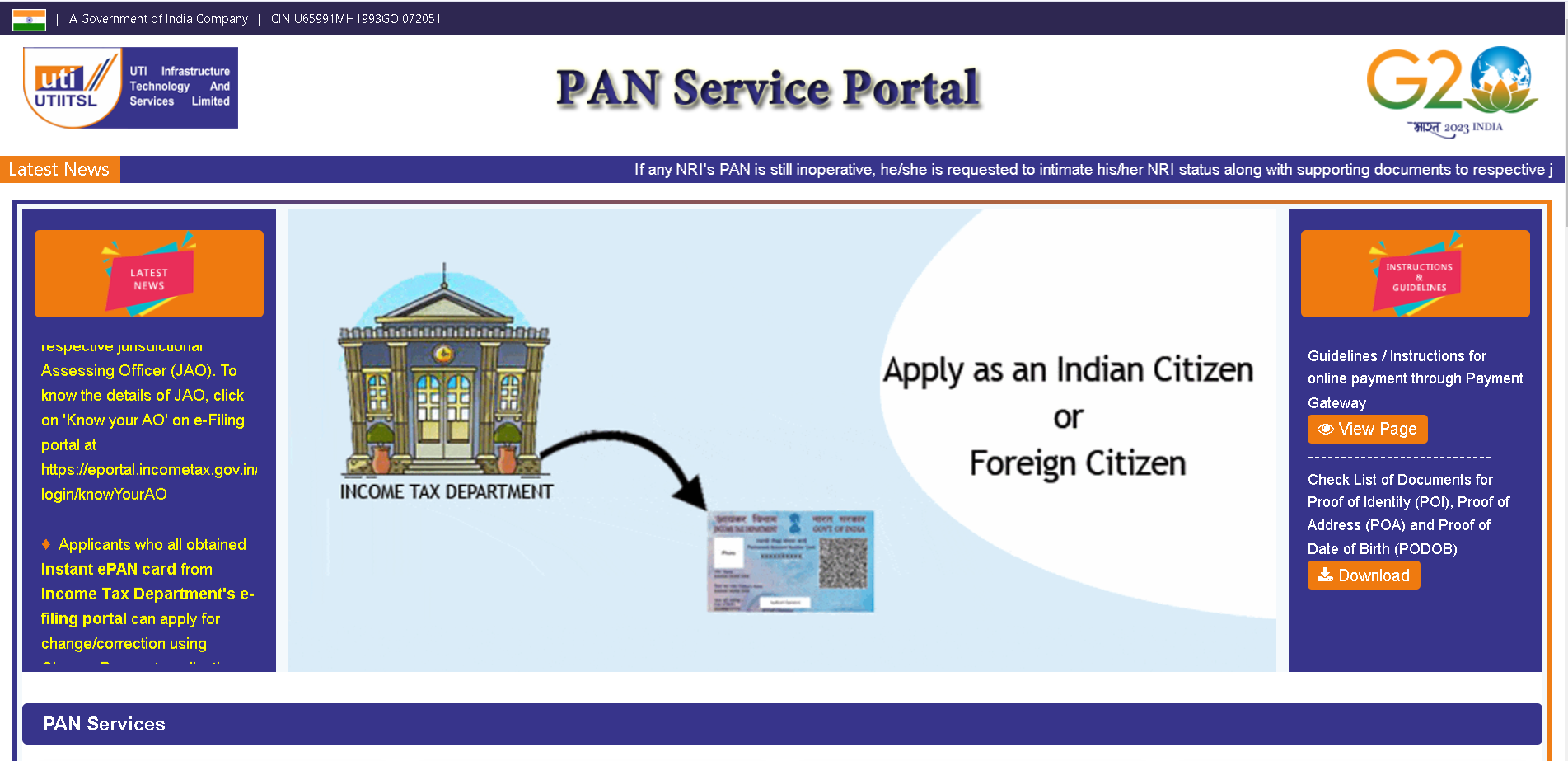 UTI Pan Card Download